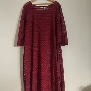 Burgundy Cato Lace Over Dress/Cover Up